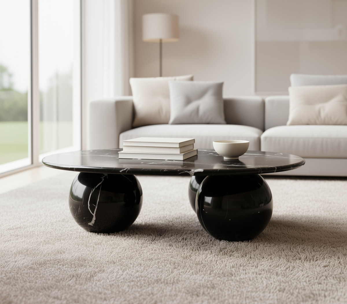 luxury marble coffee table crafted from natural stone in modern interior