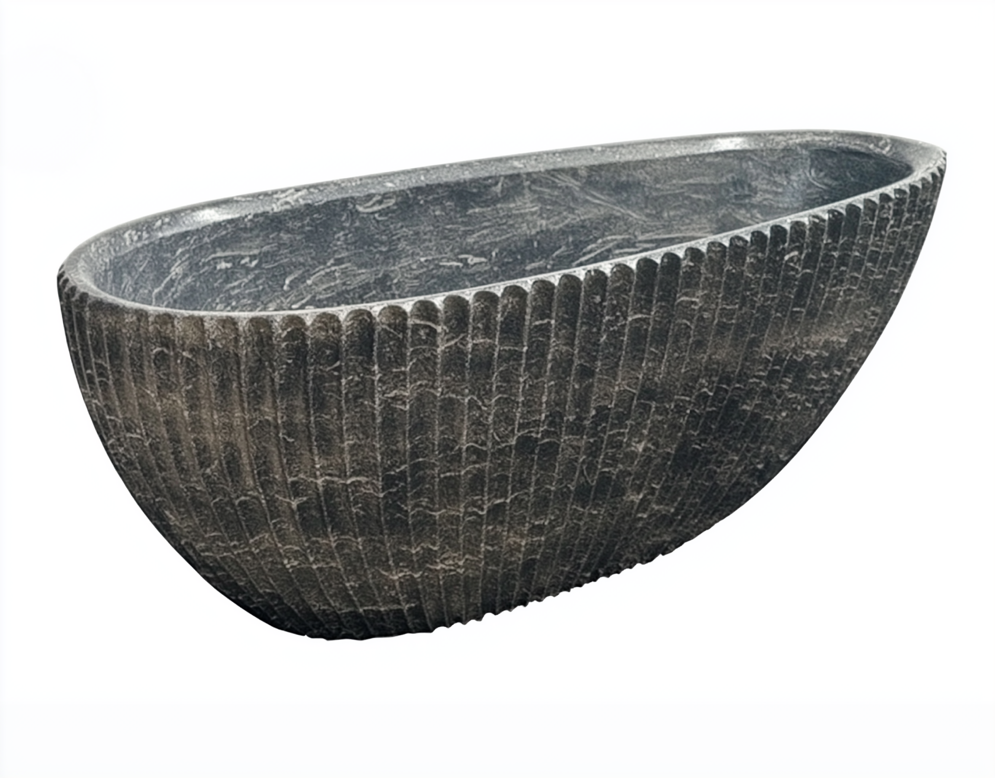 Decorative stone basin on a white background