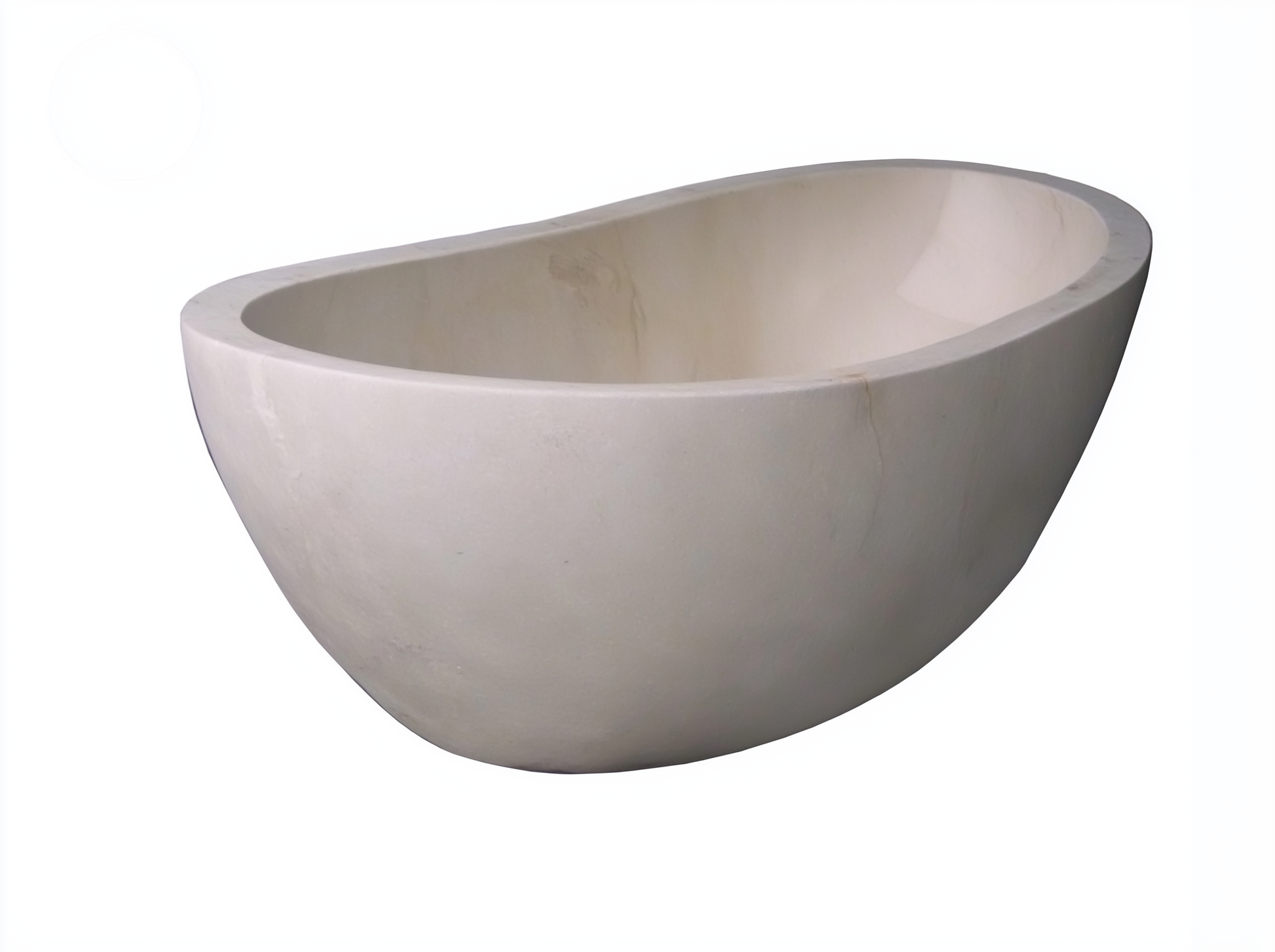 Beige stone basin on a white background