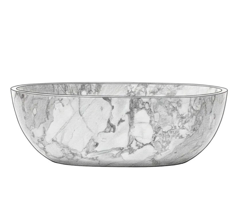 Marble bathtub sketch