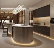 Luxury marble kitchen with statement island and integrated cabinetry