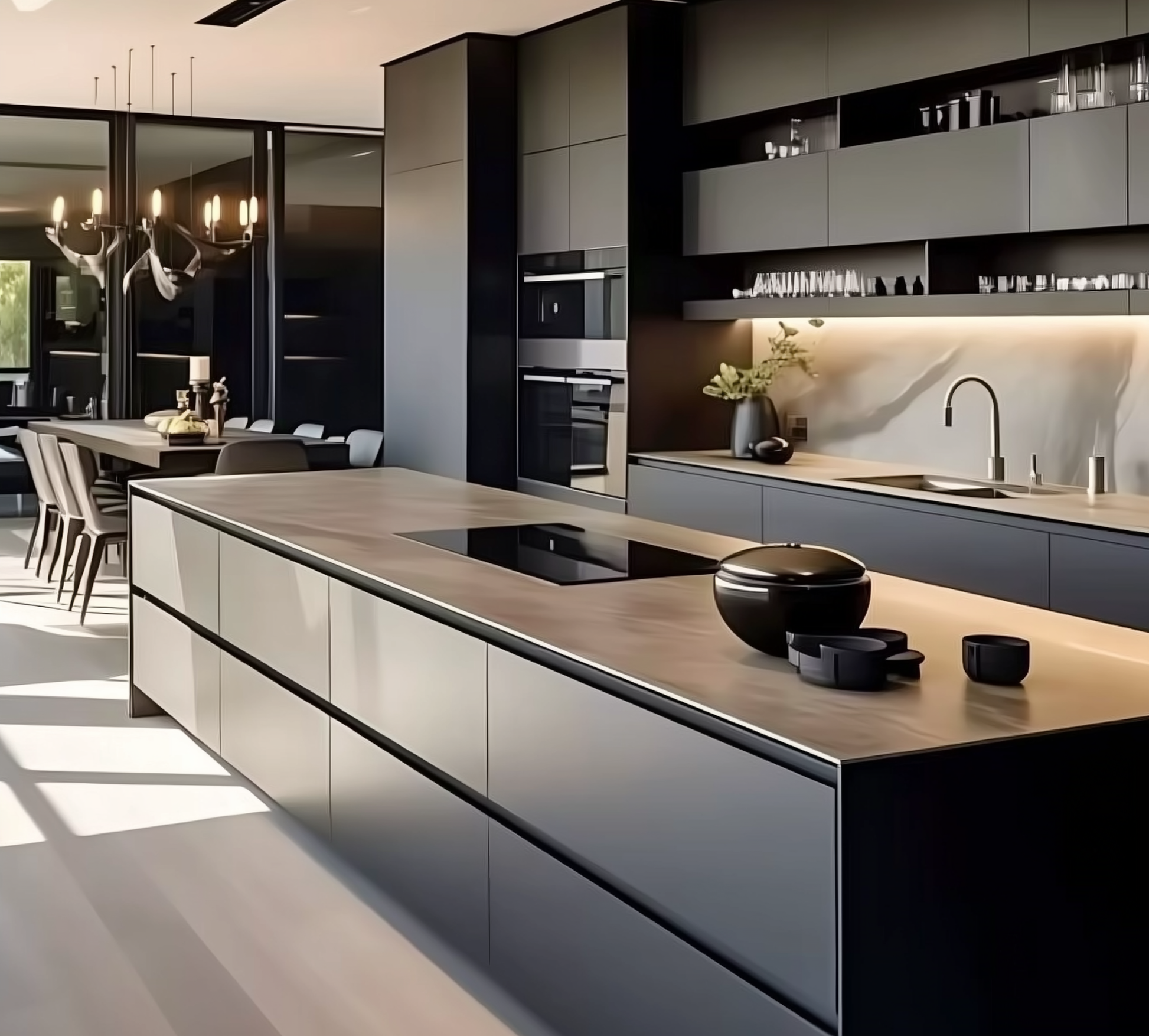 Midnight Graphite Minimalist Kitchen