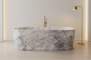 Milas Lilac Violet marble freestanding bath carved from natural lilac marble