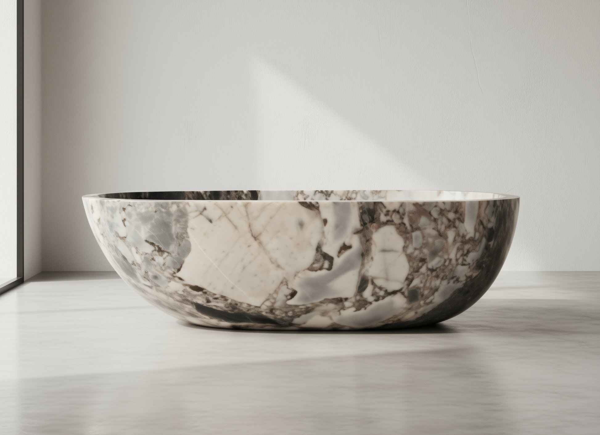 Marble-patterned bowl on a neutral background