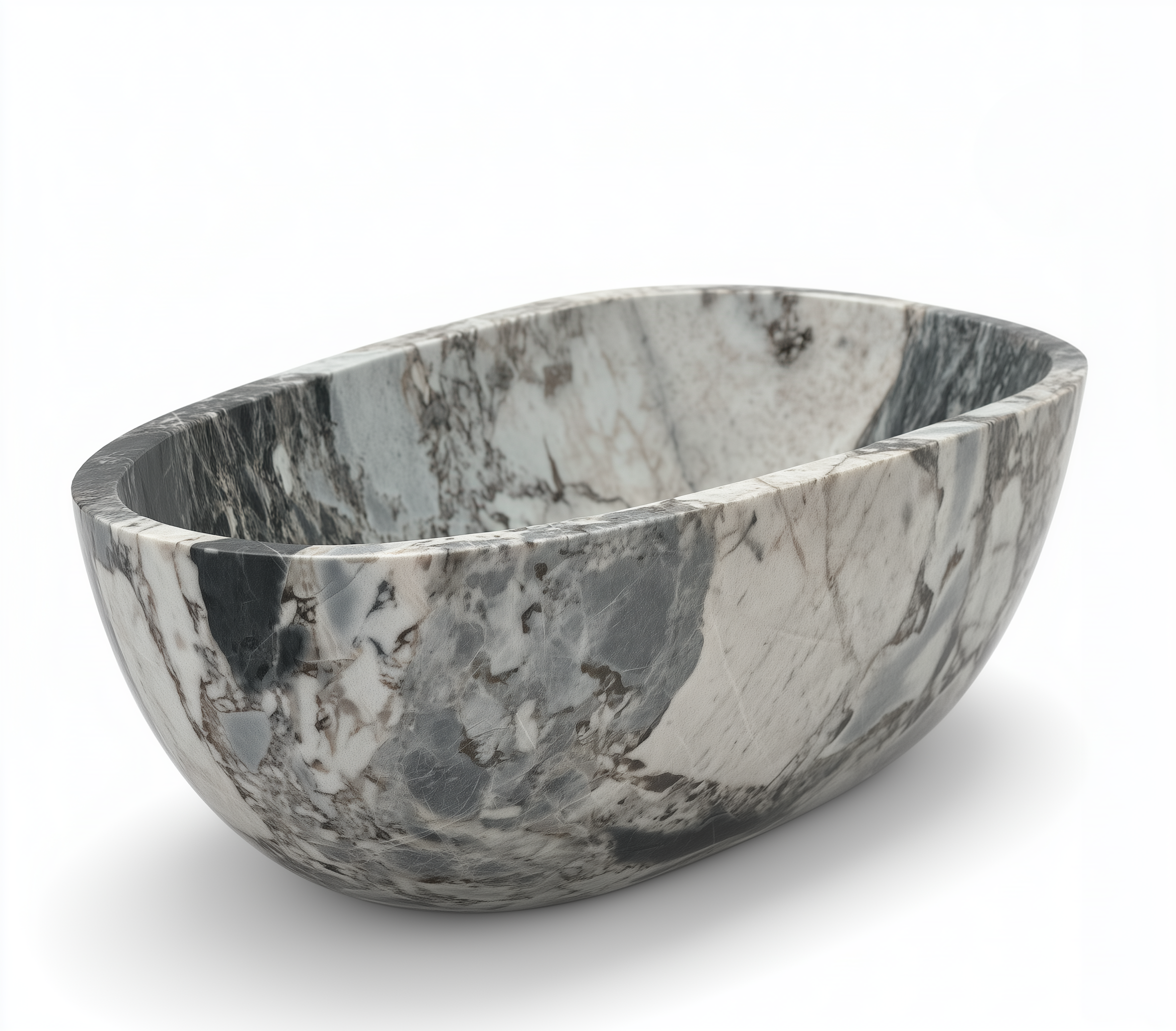 Marble-patterned bowl on a white background