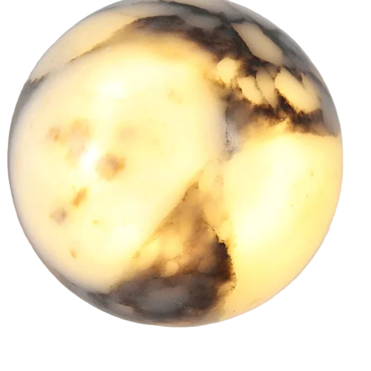 Marbled stone object on a light gray background