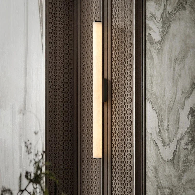Long Slim Marble Column Wall Light