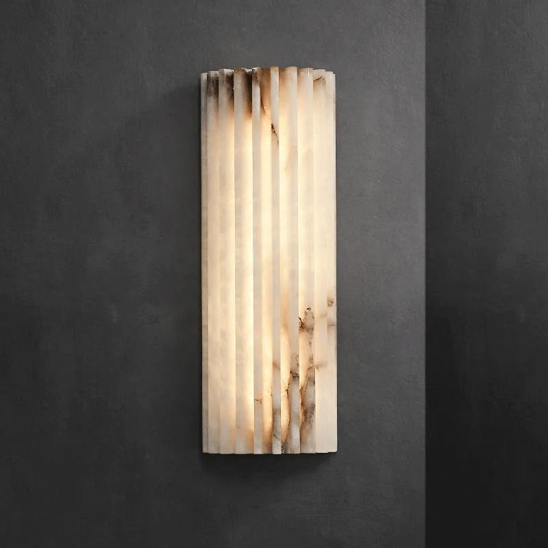 Ribbed Marble Column Wall Light