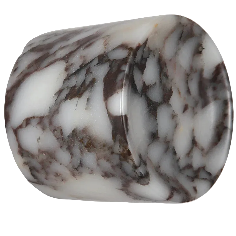Marbled stone with brown and white patterns on a gray background