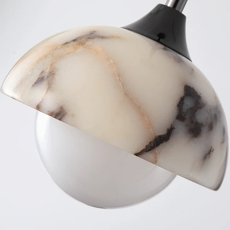 Marble-patterned lampshade on a white background