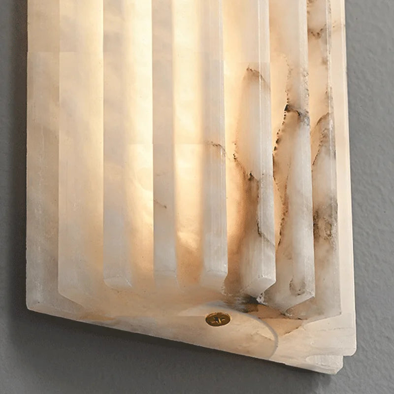 Ribbed Marble Column Wall Light