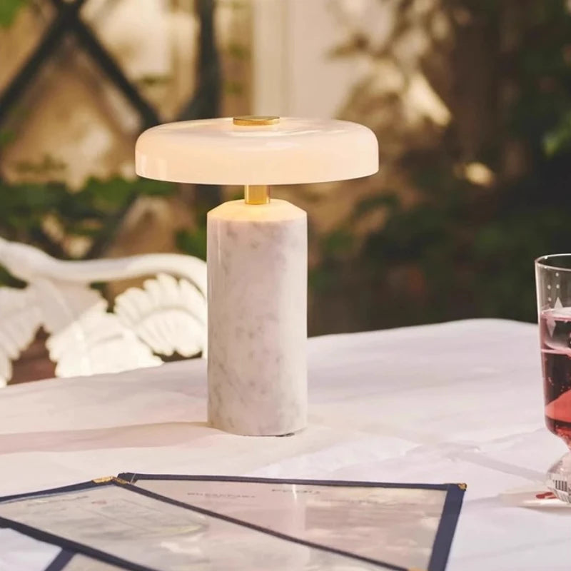 Luna Portable Marble Table Lamp