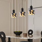 Atelier marble disc pendant light natural stone hanging light with warm ambient glow