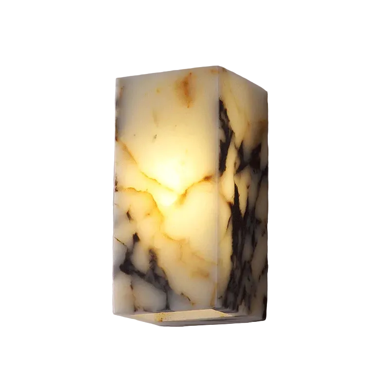 Marble-patterned soap bar on a gray background