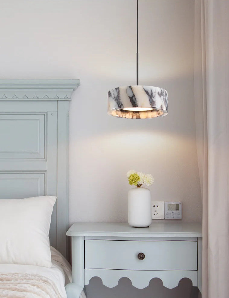 Roma marble dome pendant light natural stone hanging light with warm ambient glow