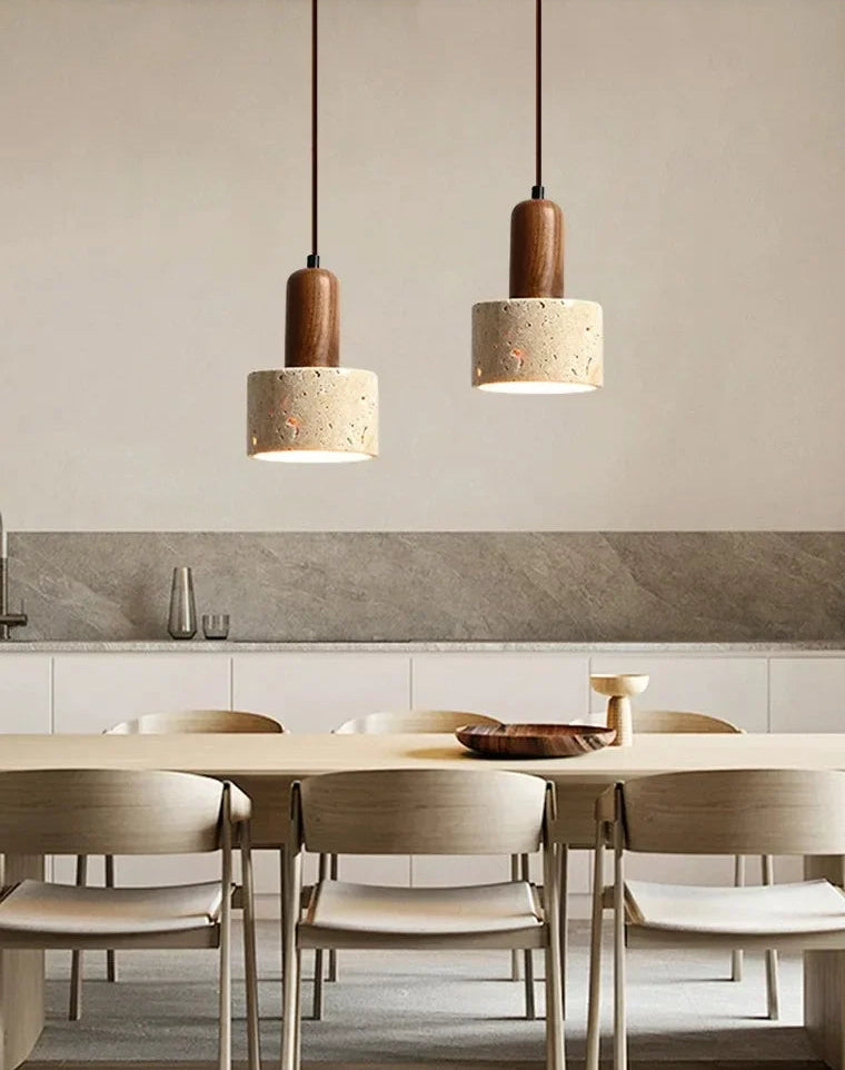 Travertine Wabi Pendant Light | Natural Stone Pendant Light – Haus of ...