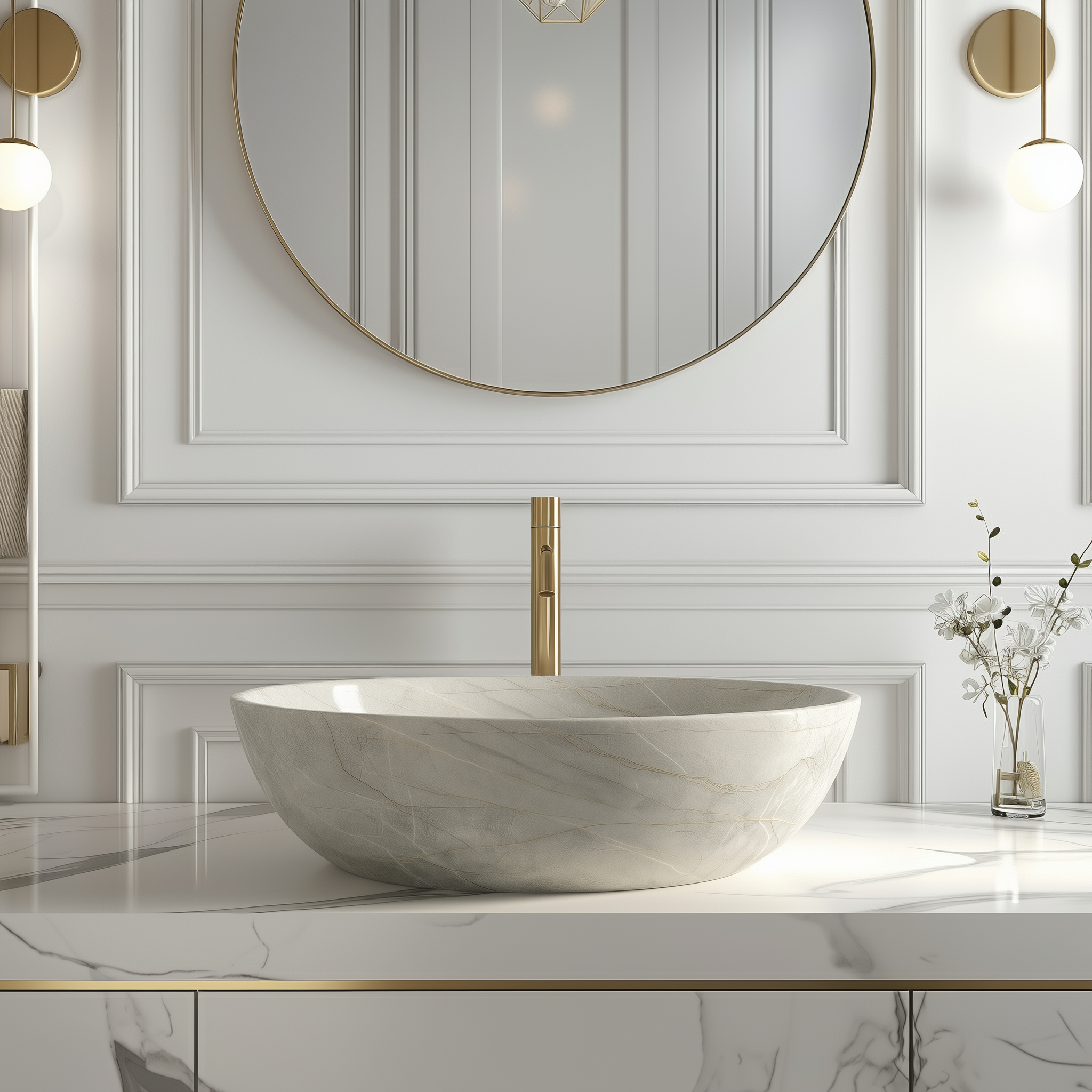 Sofitel Gold Marble Oval Basin
