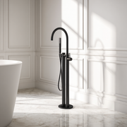 Matte black freestanding bath tap – luxury modern minimalist bathroom fixture