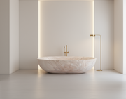 Palissandro Pink marble freestanding bath carved from natural blush marble