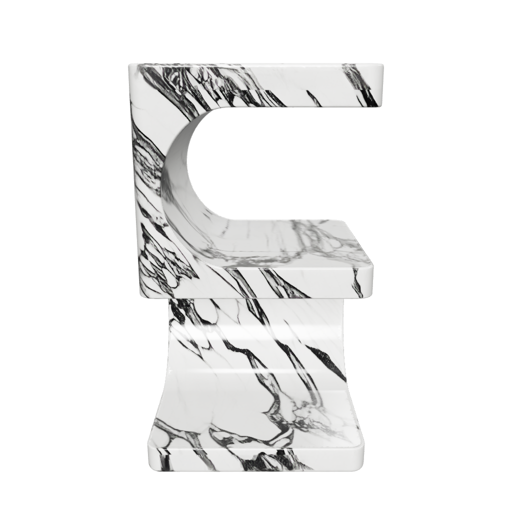 3D Model of Arabescato sculptural marble side table