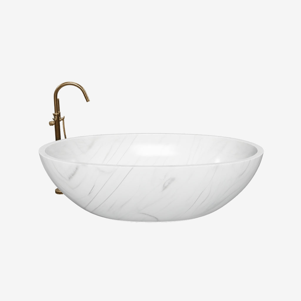 3D Model Carrara White marble freestanding bathtub