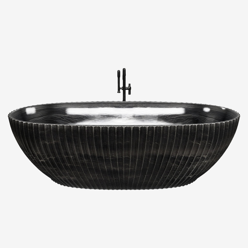 3D Model Cippus Black marble freestanding bathtub
