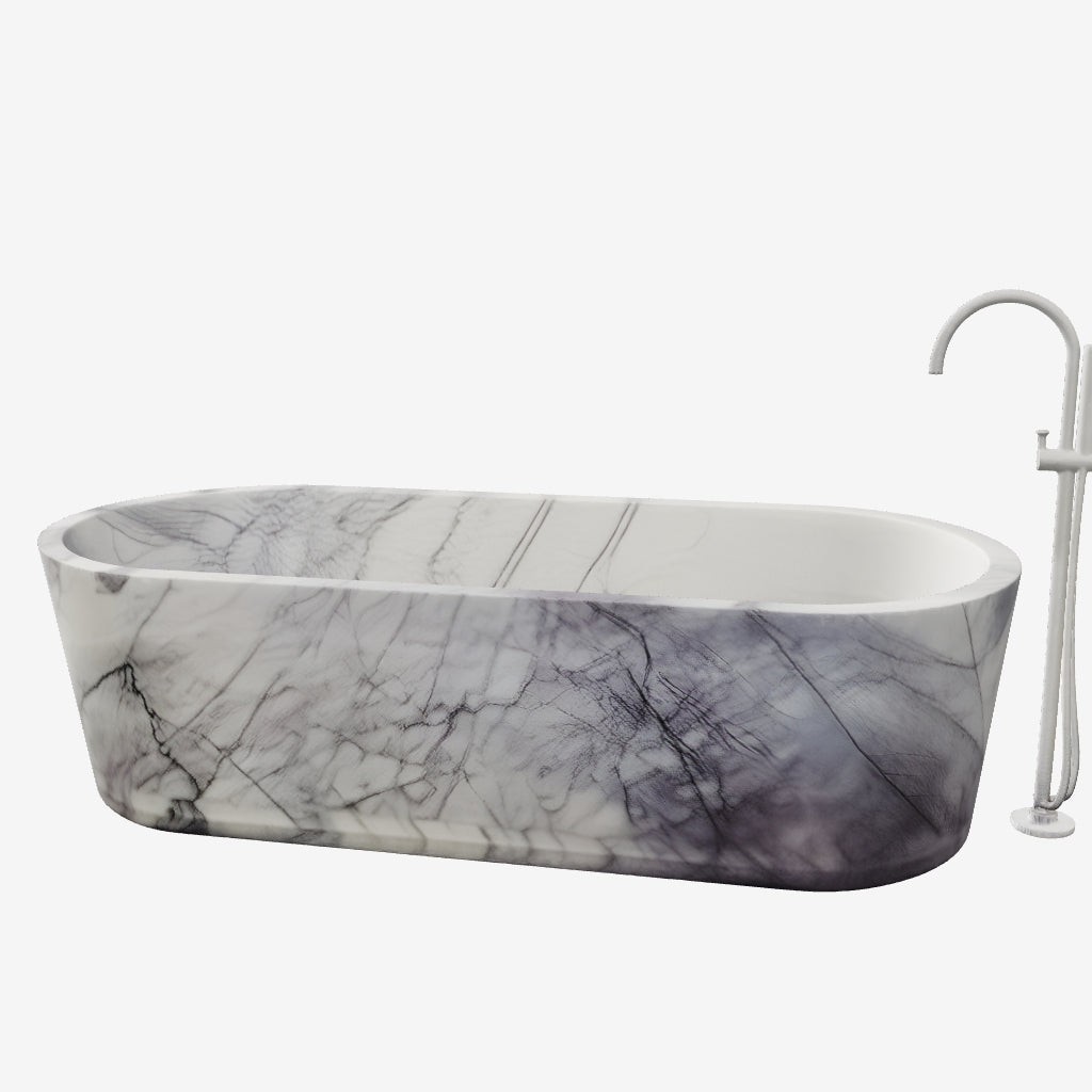 3D Model Milas Lilac Violet marble freestanding bathub