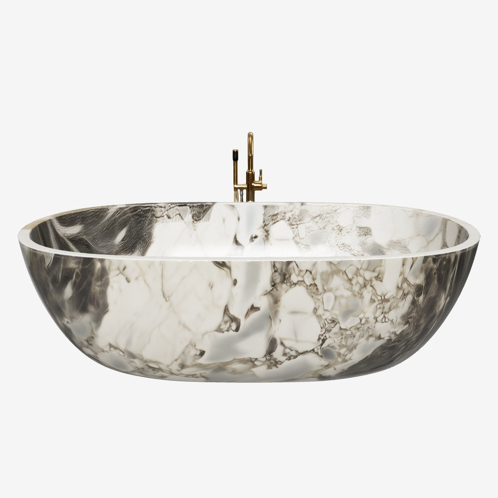 3D Model Modellato grey marble freestanding bath.