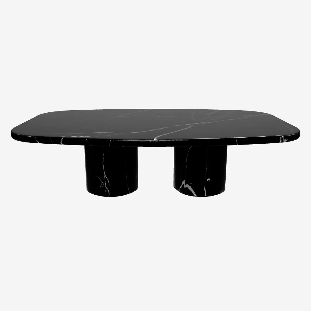 Nero Marquina Rectangular Marble Coffee Table 3D Model
