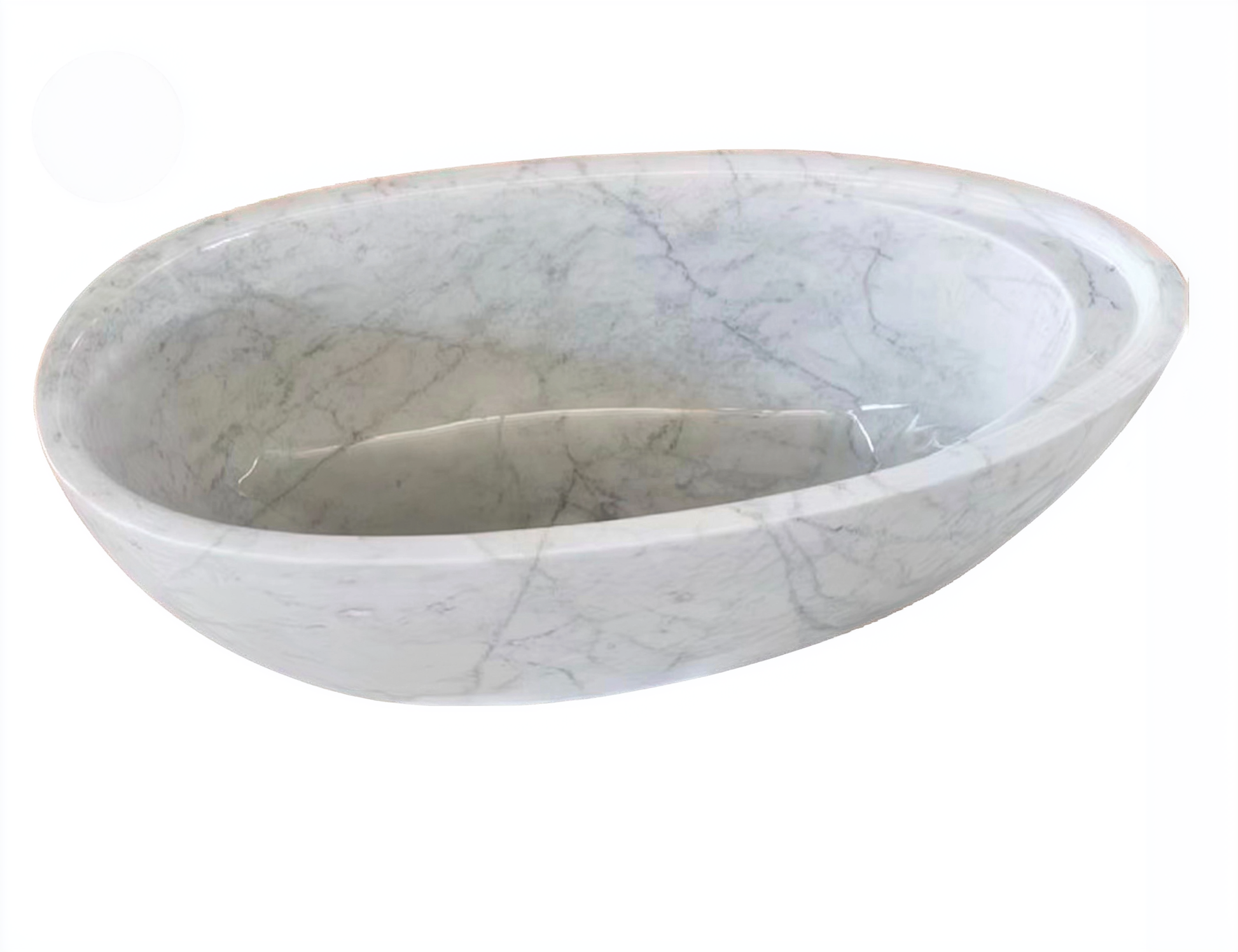 White Marble-patterned ceramic bowl on a white background